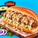 Beef Seekh Bun Kabab Cheese