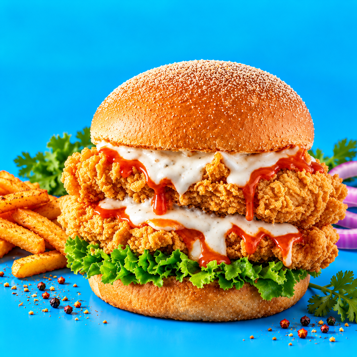 zinger burger with cheese burgers Zinger Burger With Cheese - Image 1