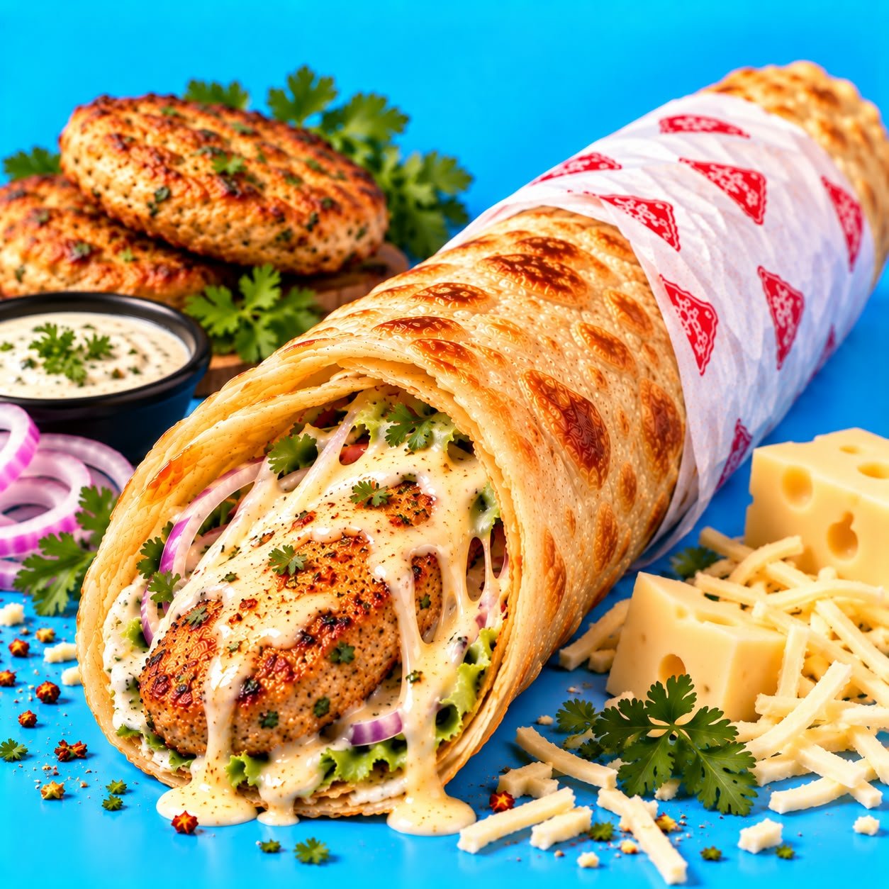 q Chicken Kabab Cheese Roll - Image 1